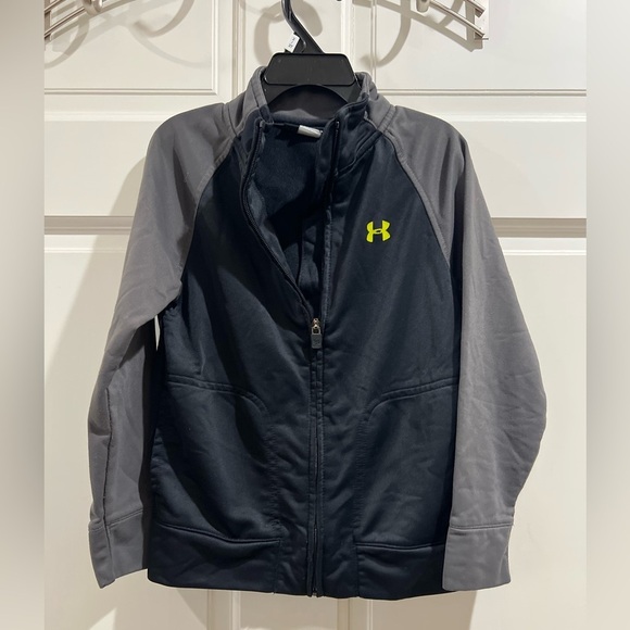 Under Armour light full zip jacket size 5. Black/ gray/yellow - Picture 5 of 5